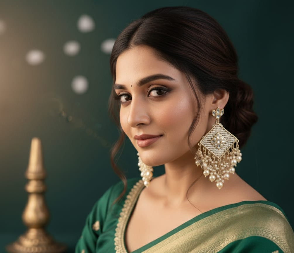 Timeless Kundan & Pearl Jhumka Earrings