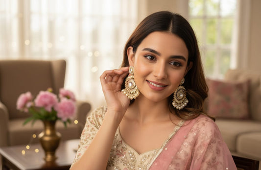Maharani Pearl & Kundan Chandbalis