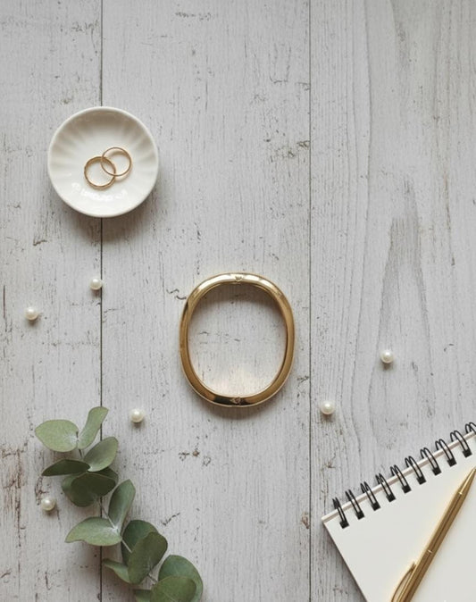 Gold Curved Bangle style bracelet