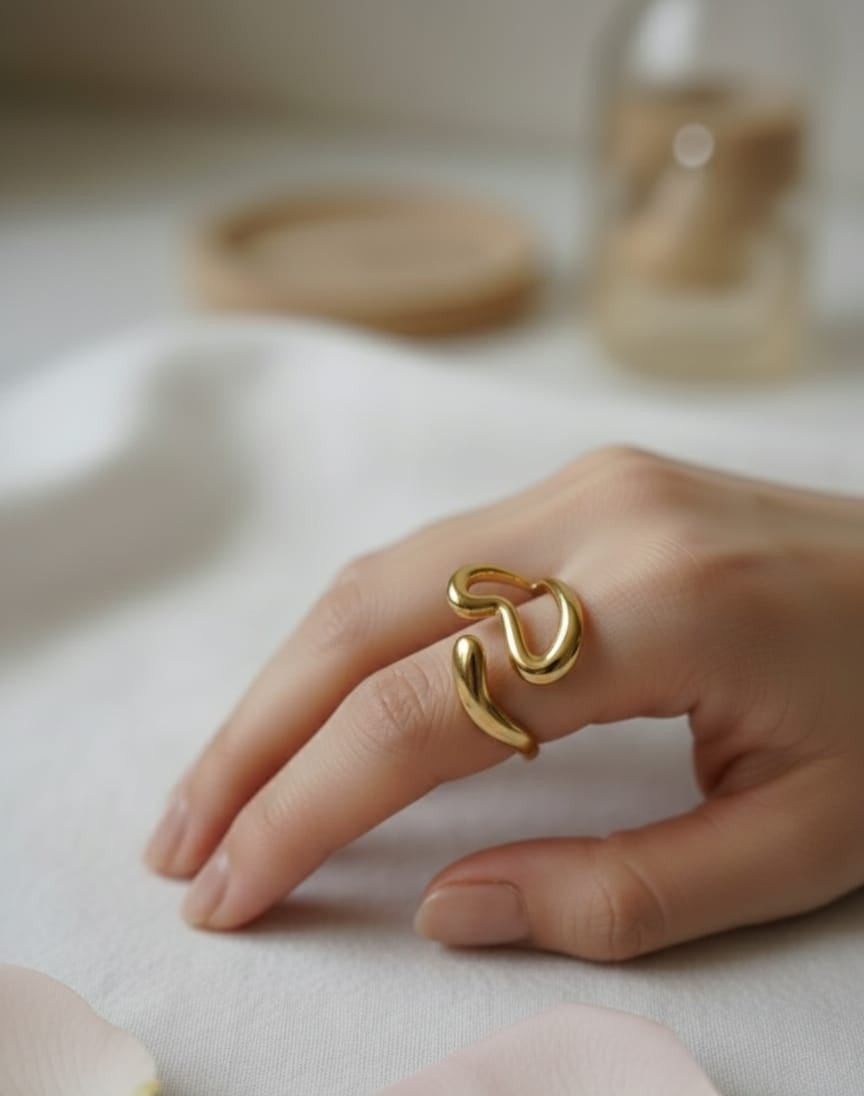 Golden Embrace Sculptural Ring
