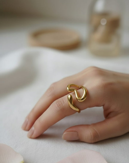Golden Embrace Sculptural Ring