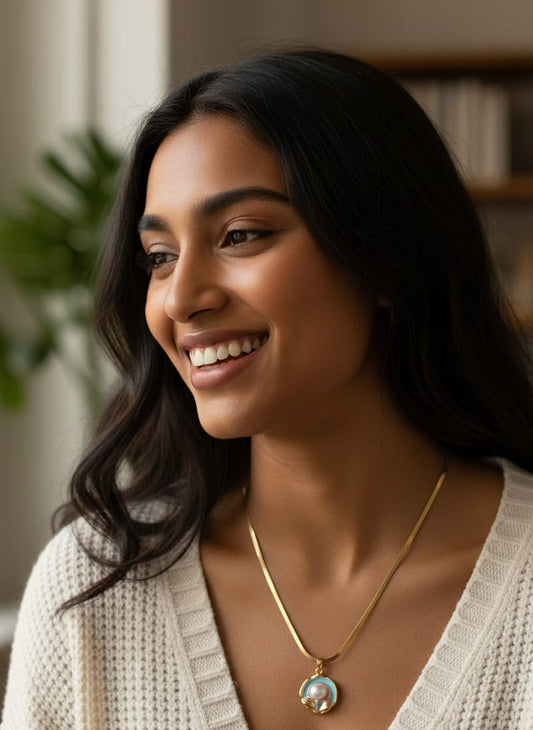 Ethereal Bloom Pearl Pendant Necklace