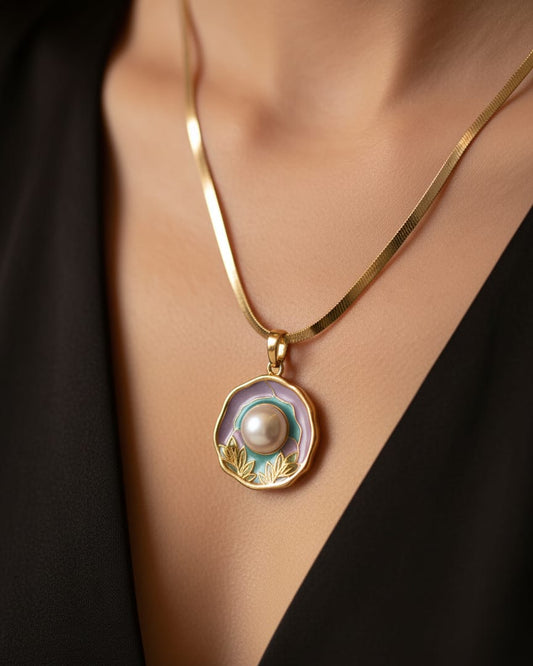 Ethereal Bloom Pearl Pendant Necklace