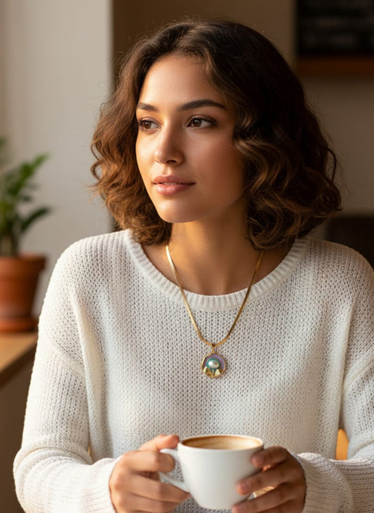 Ethereal Bloom Pearl Pendant Necklace