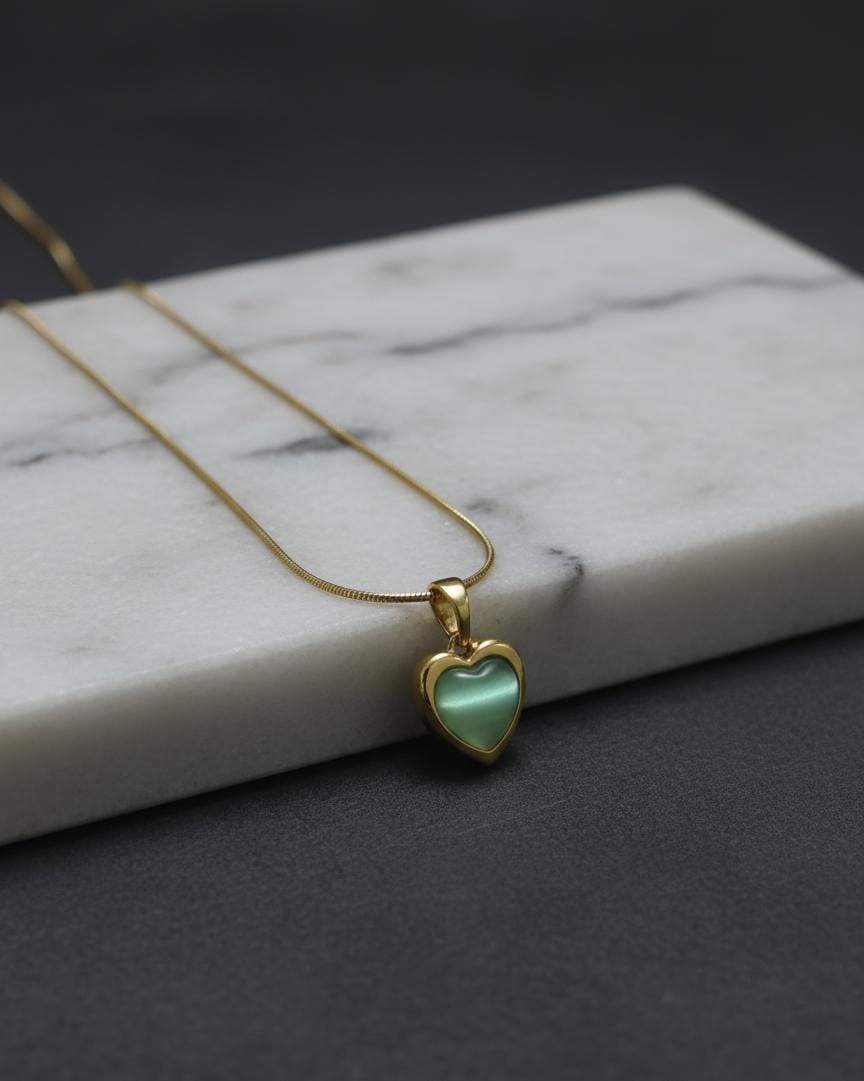 Everly Green Jade Heart Necklace