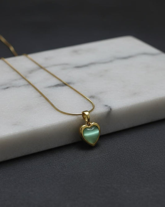 Everly Green Jade Heart Necklace
