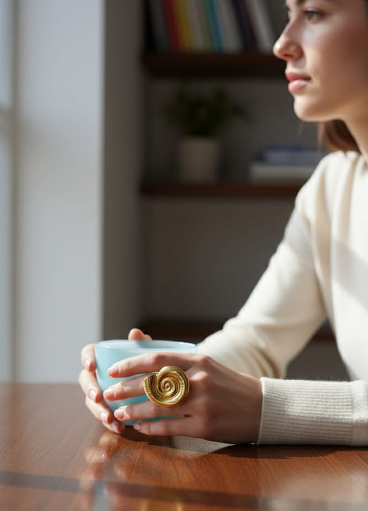 Golden Nautilus Coil Ring