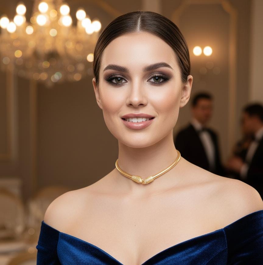 2-in-1 Gold Snake Coil Bracelet & Choker