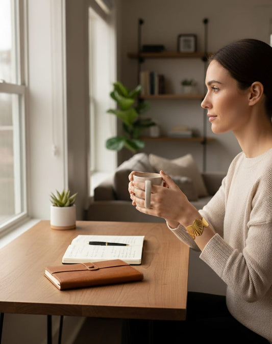 Gold-Plated Adjustable 5-Heart Cuff Bracelet