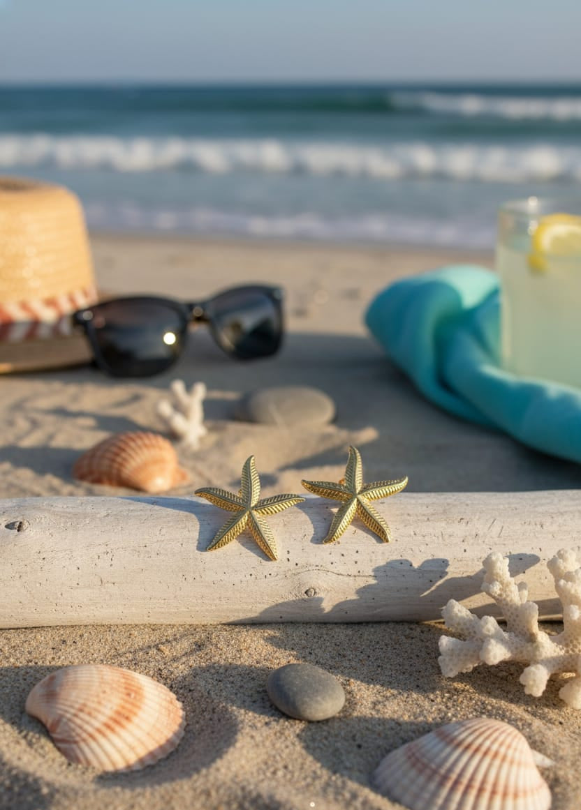 Gold-Toned Anti-Tarnish Starfish Stud Earrings