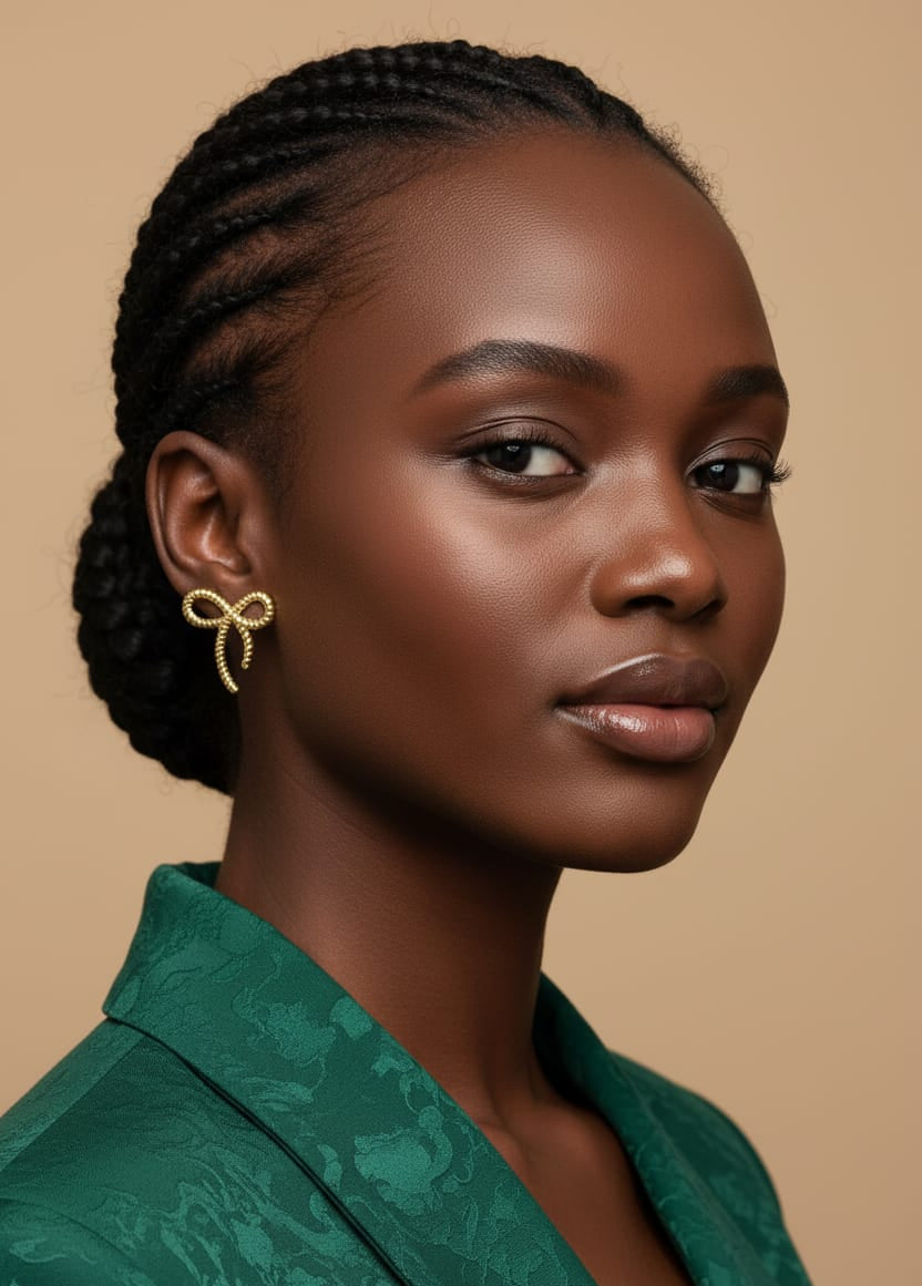 Gold-Toned Anti-Tarnish Bow Stud Earrings