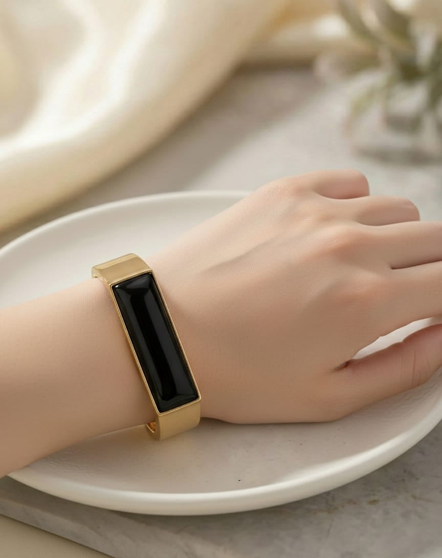 Adjustable Black Stone Bracelet