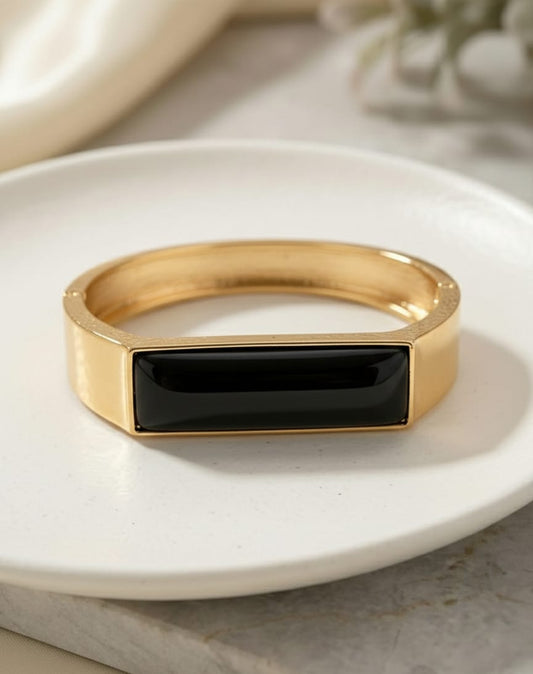 Adjustable Black Stone Bracelet