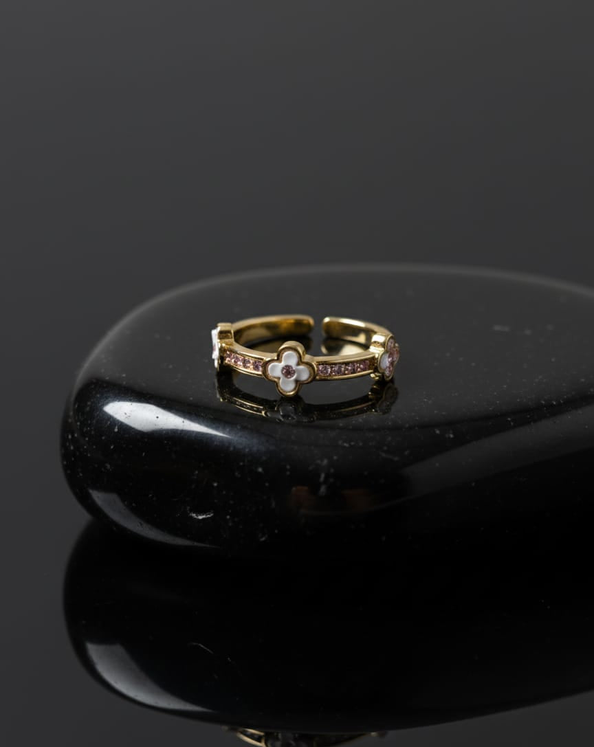 Luna Triple Clover Adjustable Ring