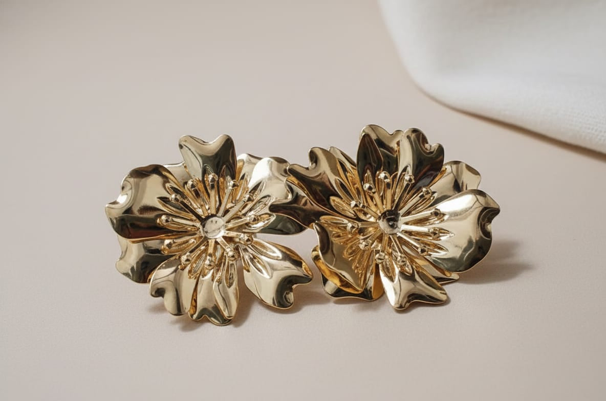 Golden Bloom Statement Earrings