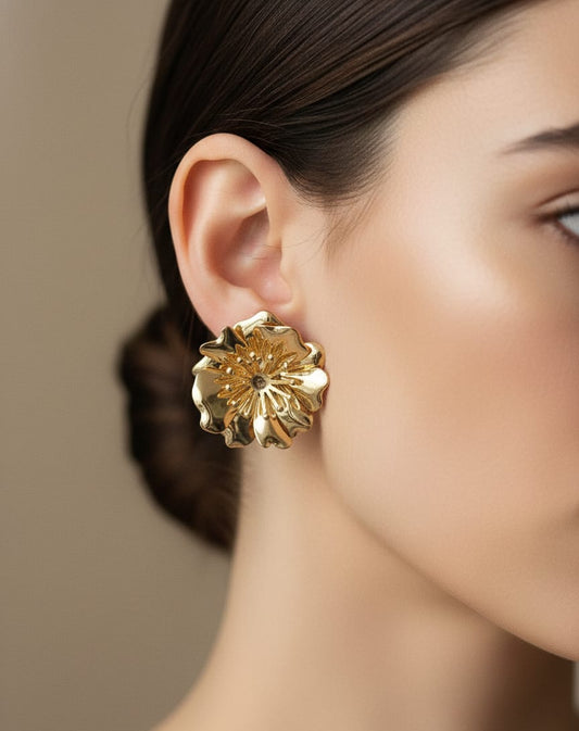 Golden Bloom Statement Earrings