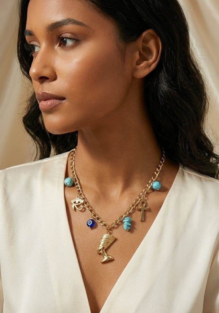Evil Eye & Symbolic Charm Anti-Tarnish Necklace
