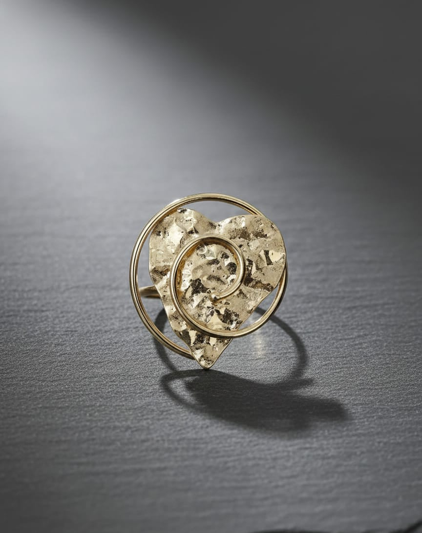 Golden Orbit Statement Cocktail Ring