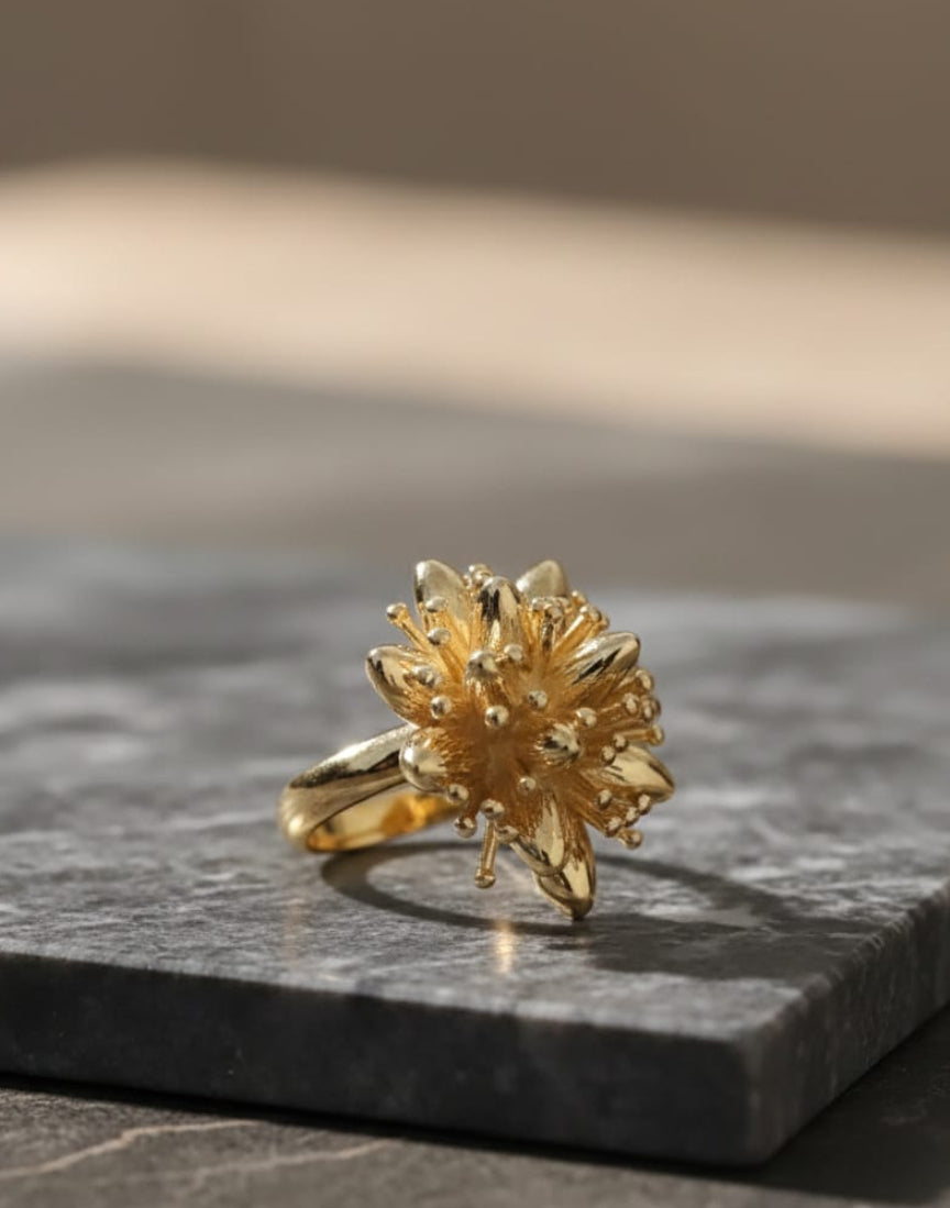 Golden Bloom Cocktail Ring