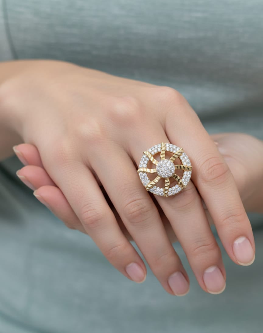 Radiant Halo Cocktail Ring