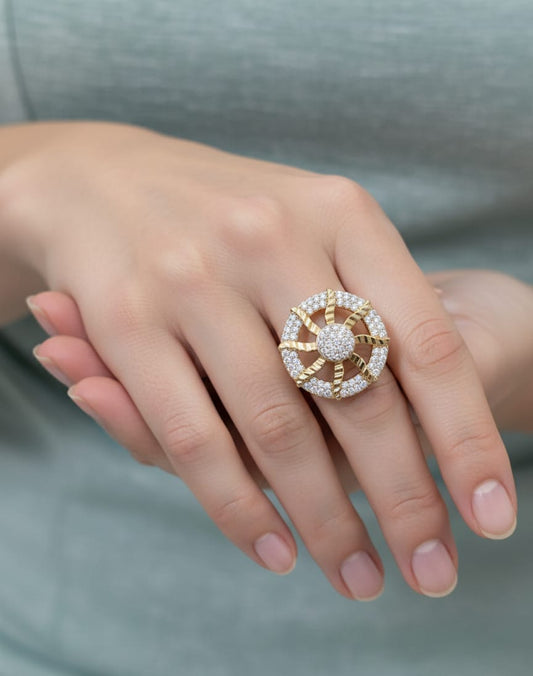 Radiant Halo Cocktail Ring