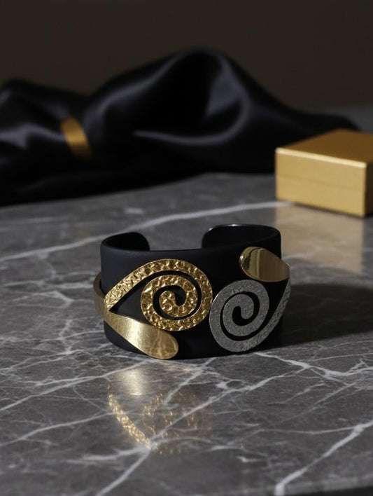 Midnight Spiral Adjustable Anti-Tarnish Bracelet