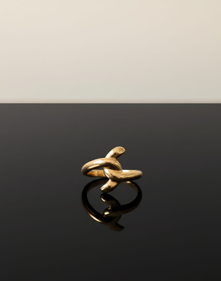 Twisted Gold Adjustable Ring