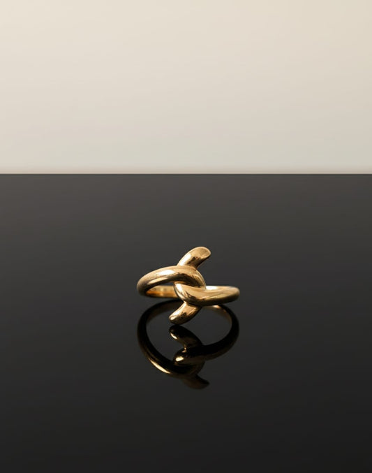 Twisted Gold Adjustable Ring