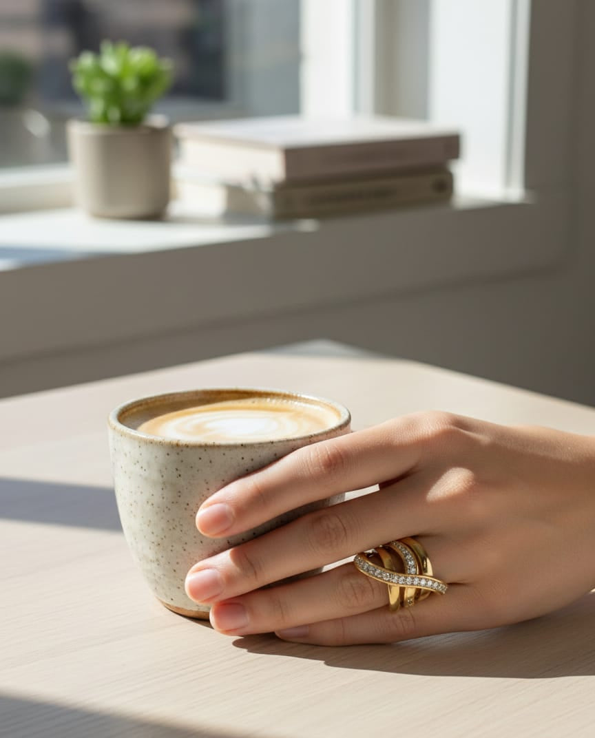 Criss Cross Adjustable Gold Statement Ring