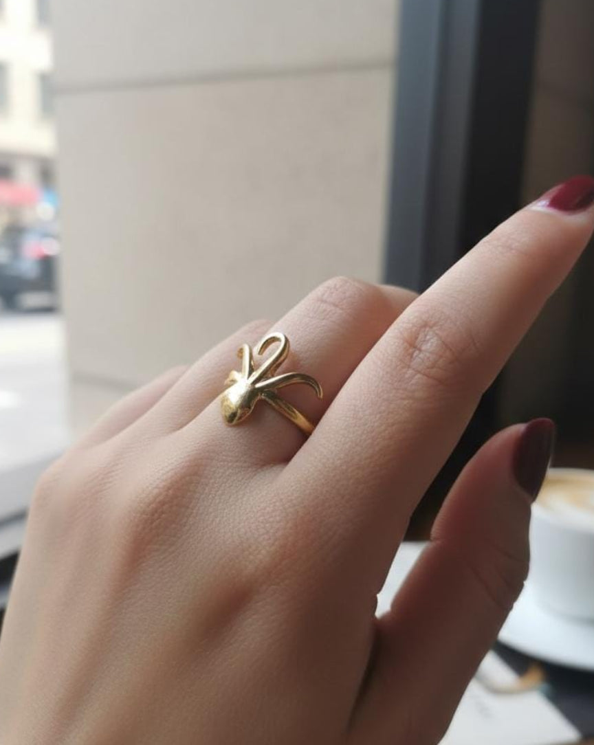 Octopus Adjustable Gold Statement Ring