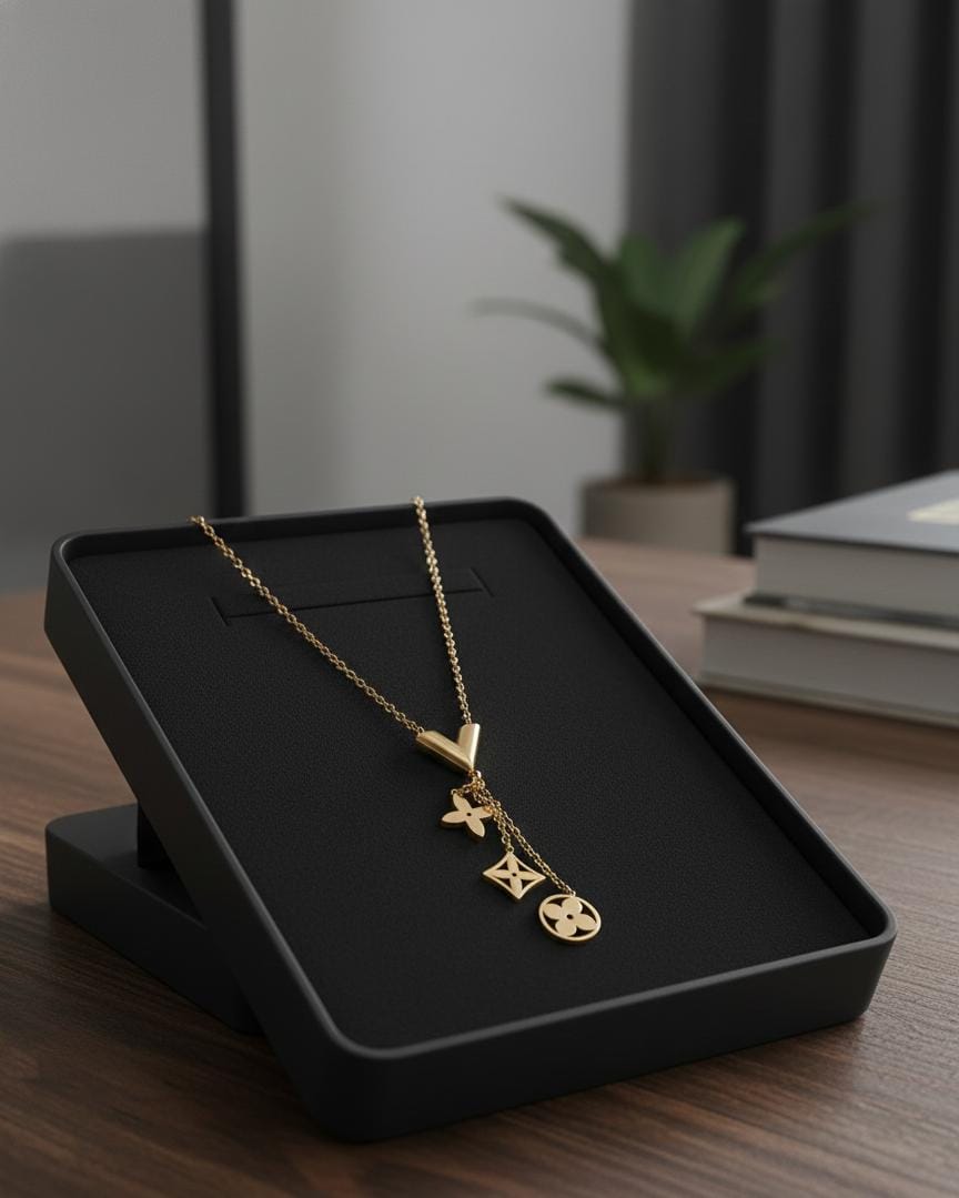 Multi Charm Gold Necklace