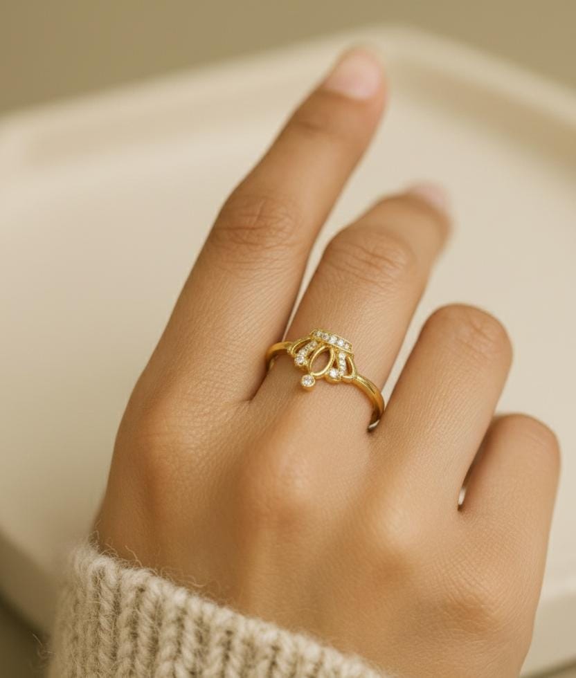 Crown Adjustable Gold Ring