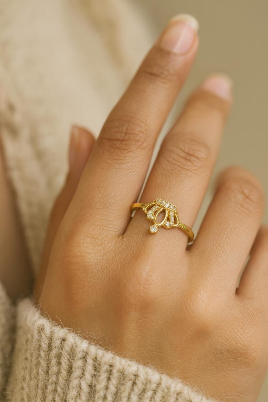 Crown Adjustable Gold Ring