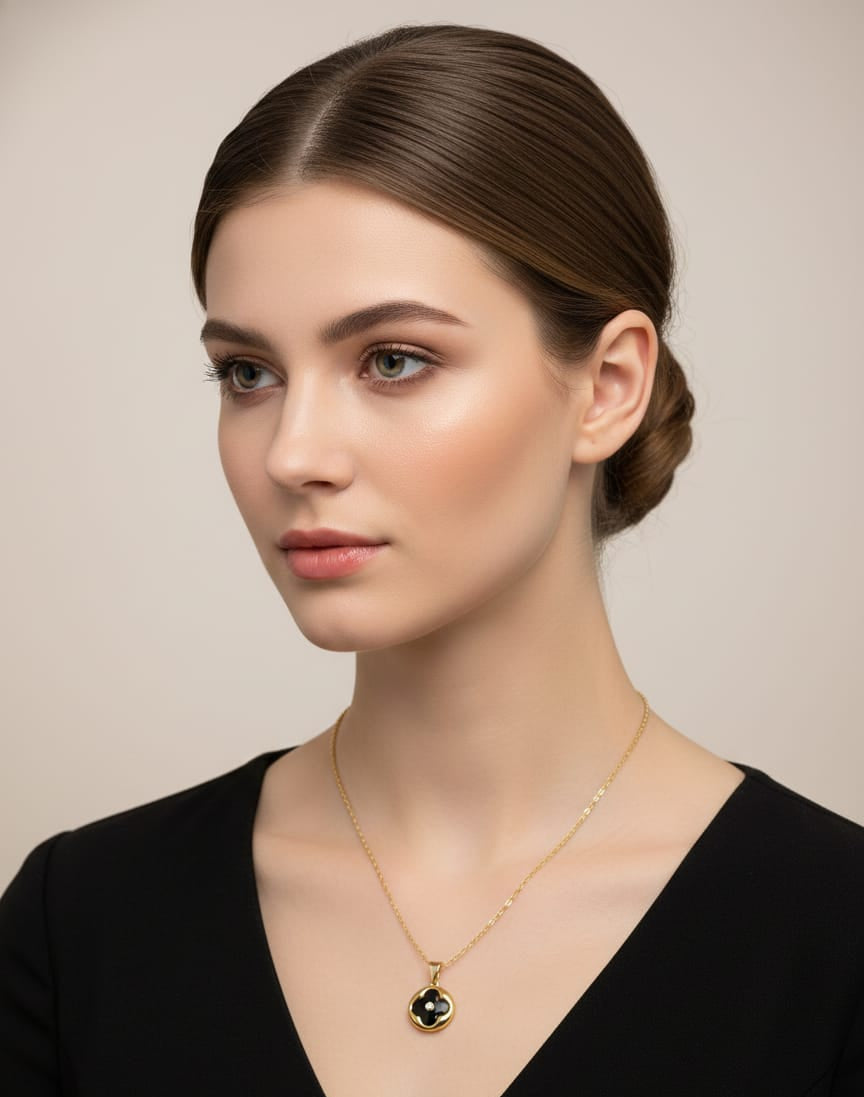 Black Clover Pendant Necklace