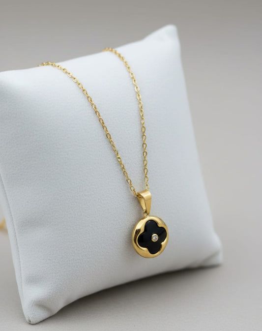 Black Clover Pendant Necklace