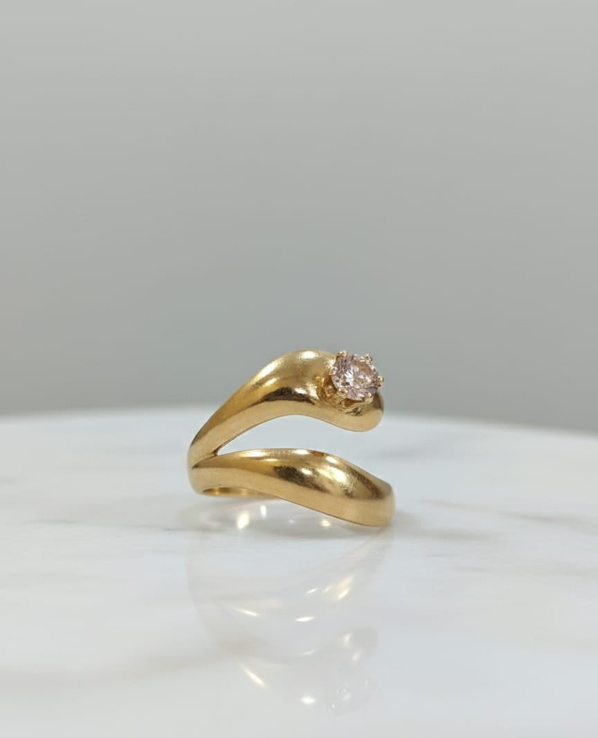 Golden Solitaire Wrap Ring