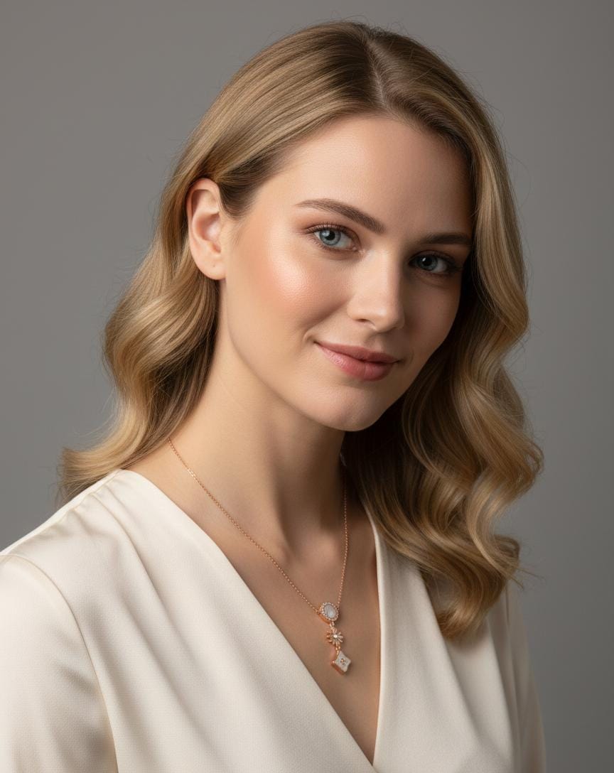 Golden Floral Pearl Charm Anti-Tarnish Necklace