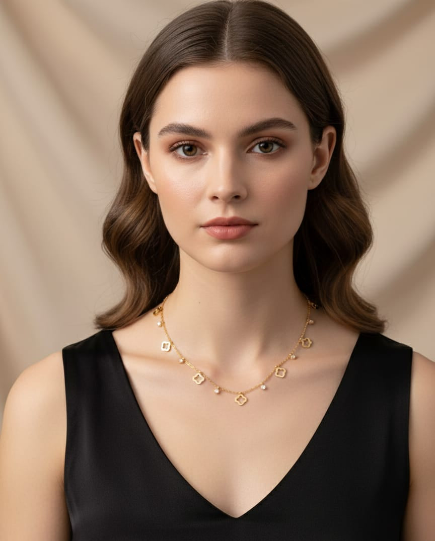 Elara Delicate Charm Anti-Tarnish Gold Necklace