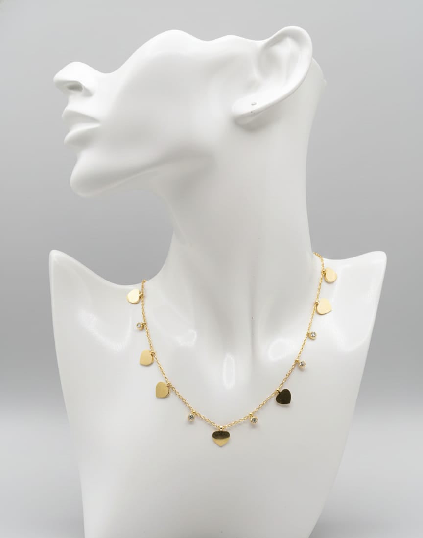Amora Dainty Heart Charm Anti-Tarnish Gold Necklace
