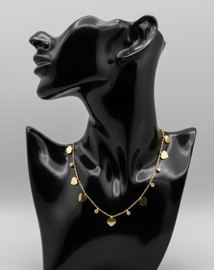 Amora Dainty Heart Charm Anti-Tarnish Gold Necklace