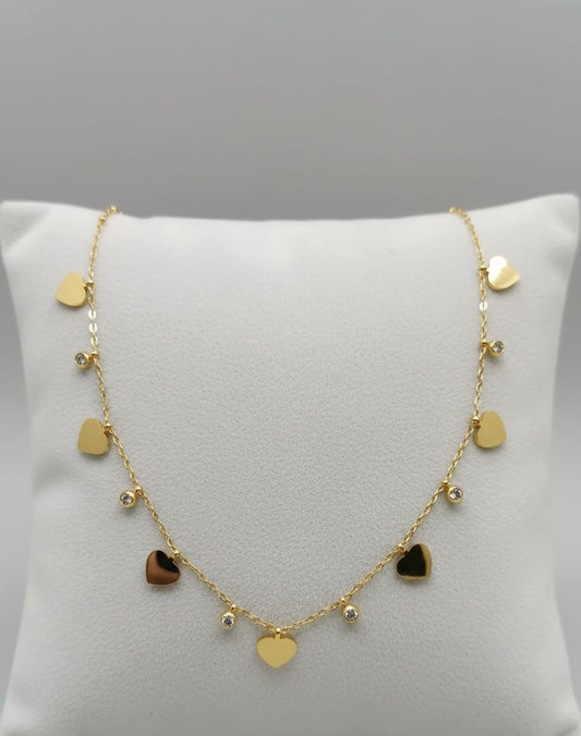 Amora Dainty Heart Charm Anti-Tarnish Gold Necklace