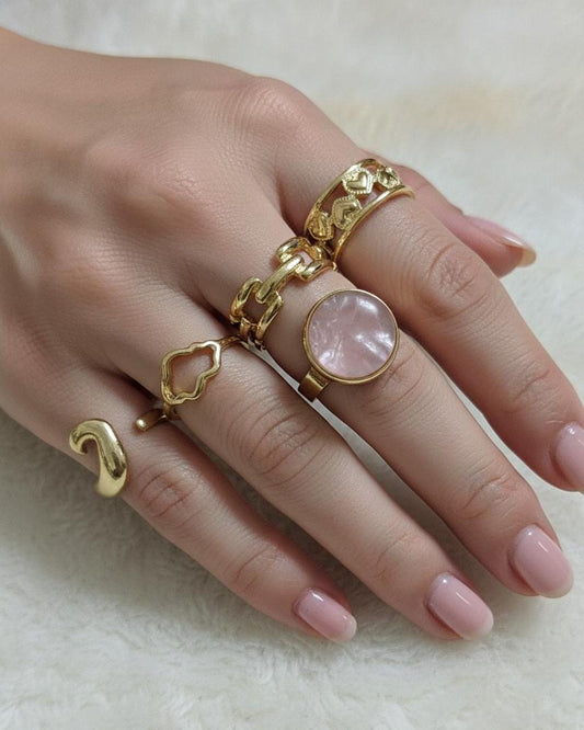 Gold Finish Ring Set for Women (Pack of 6) – Minimal & Statement Styles