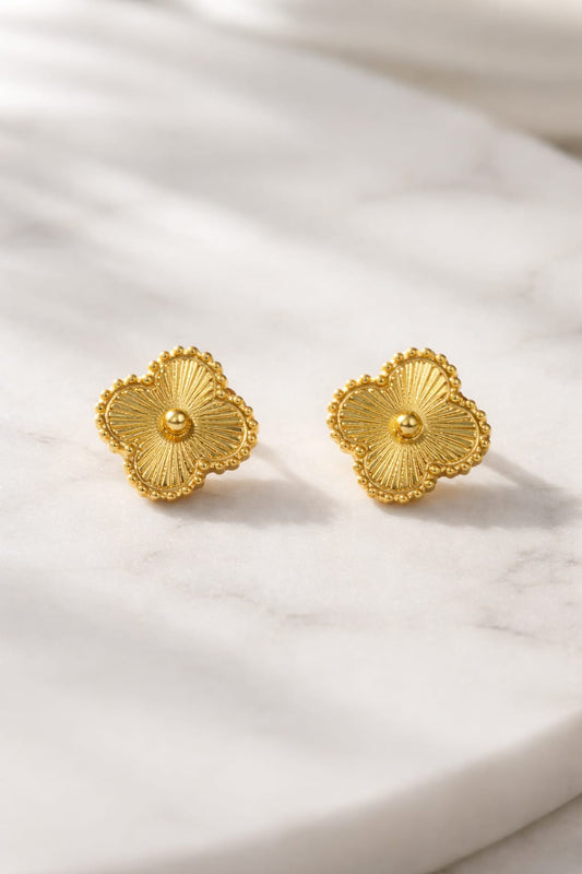 Aurelia Bloom Gold Floral Stud Earrings