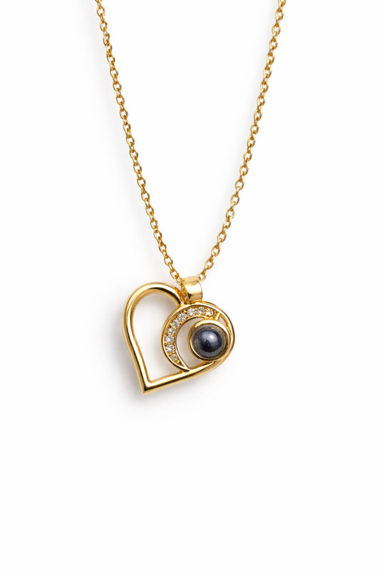 Lunaria Heart Anti-Tarnish Gold Pendant Necklace