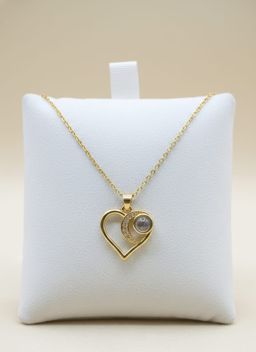 Lunaria Heart Anti-Tarnish Gold Pendant Necklace