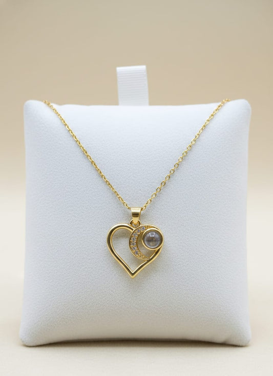 Lunaria Heart Anti-Tarnish Gold Pendant Necklace