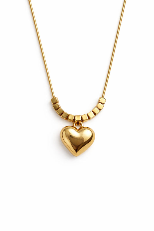 Velora Heart Anti-Tarnish Gold Pendant Necklace