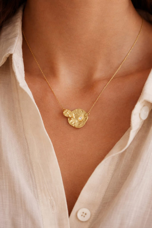 Aurielle Anti-Tarnish Abstract Gold Pendant Necklace