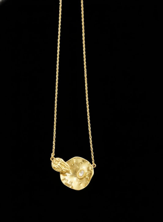 Aurielle Anti-Tarnish Abstract Gold Pendant Necklace