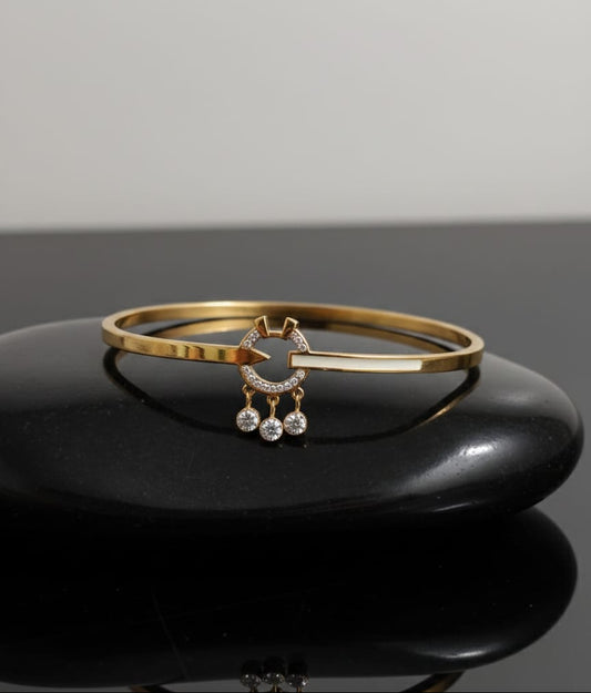 Gold Finish Circular Charm Bracelet